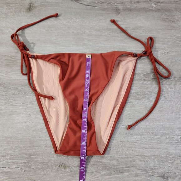 J. Crew Rust Cheeky String Bikini Bottom With Beads New With Tags Womens Size L - Picture 5 of 16